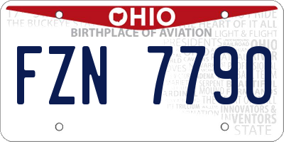 OH license plate FZN7790