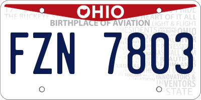 OH license plate FZN7803
