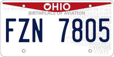 OH license plate FZN7805