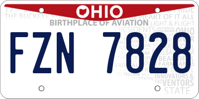 OH license plate FZN7828