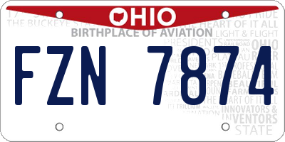 OH license plate FZN7874