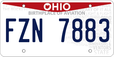 OH license plate FZN7883