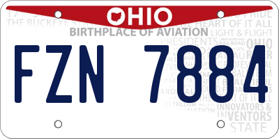 OH license plate FZN7884