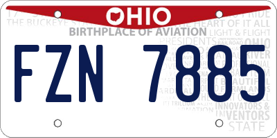 OH license plate FZN7885