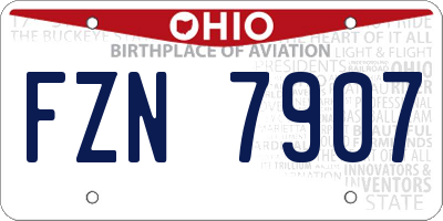 OH license plate FZN7907