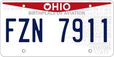 OH license plate FZN7911