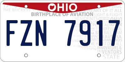 OH license plate FZN7917