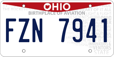 OH license plate FZN7941