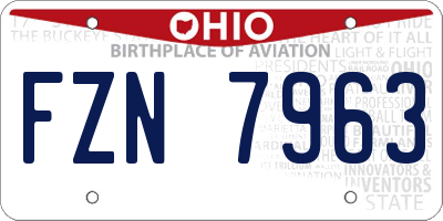 OH license plate FZN7963