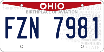 OH license plate FZN7981