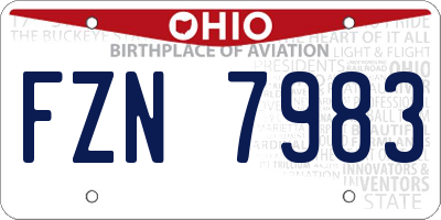 OH license plate FZN7983