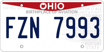 OH license plate FZN7993