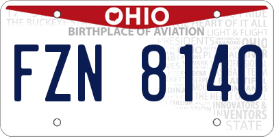 OH license plate FZN8140