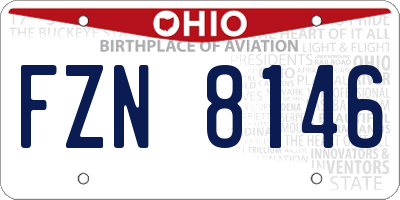 OH license plate FZN8146