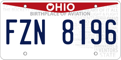 OH license plate FZN8196