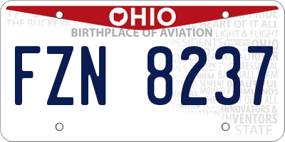 OH license plate FZN8237