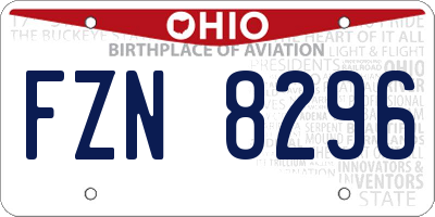 OH license plate FZN8296