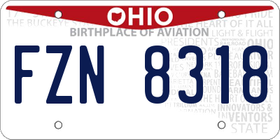 OH license plate FZN8318