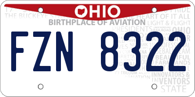 OH license plate FZN8322