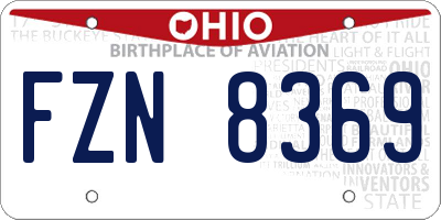 OH license plate FZN8369