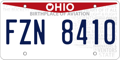 OH license plate FZN8410