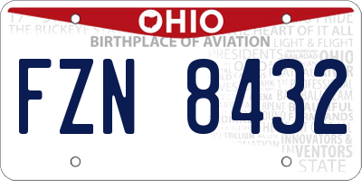 OH license plate FZN8432