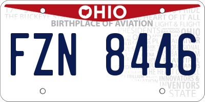 OH license plate FZN8446
