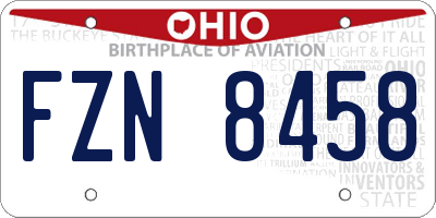 OH license plate FZN8458