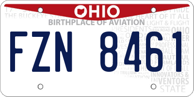 OH license plate FZN8461