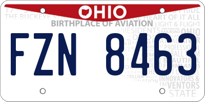 OH license plate FZN8463