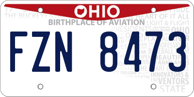 OH license plate FZN8473