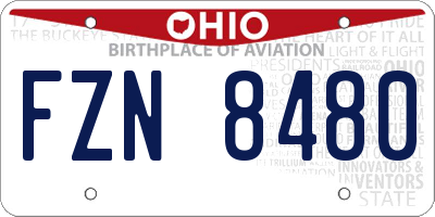 OH license plate FZN8480