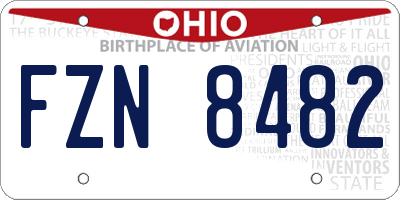 OH license plate FZN8482
