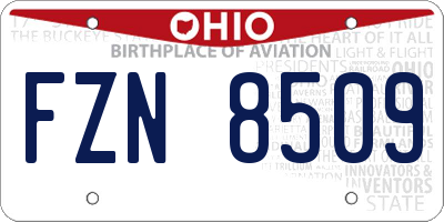 OH license plate FZN8509