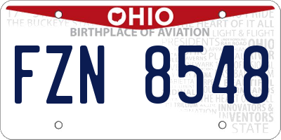 OH license plate FZN8548