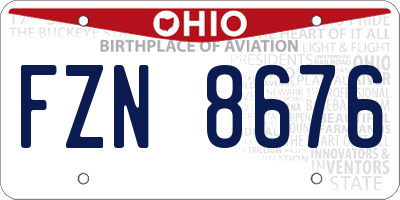 OH license plate FZN8676