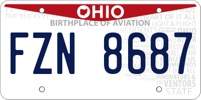 OH license plate FZN8687