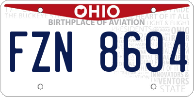 OH license plate FZN8694
