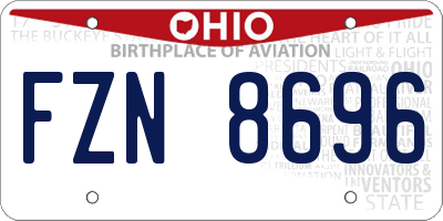 OH license plate FZN8696