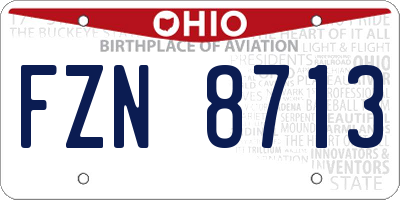 OH license plate FZN8713