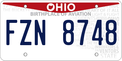 OH license plate FZN8748