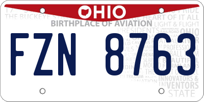 OH license plate FZN8763