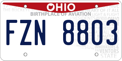 OH license plate FZN8803