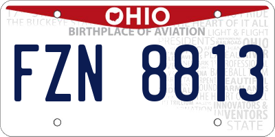 OH license plate FZN8813