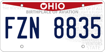 OH license plate FZN8835