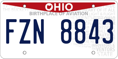 OH license plate FZN8843