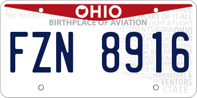 OH license plate FZN8916