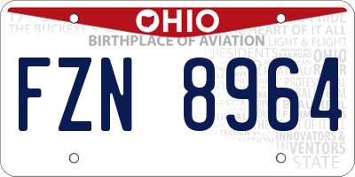OH license plate FZN8964