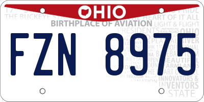 OH license plate FZN8975