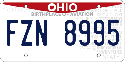 OH license plate FZN8995